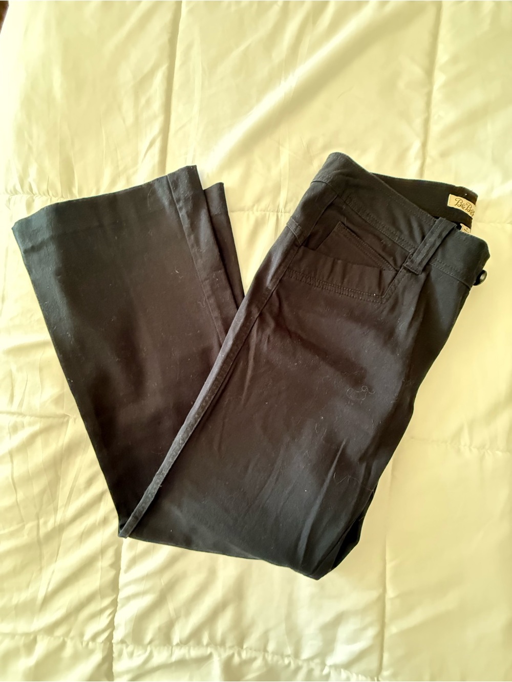 BeBop Black Waistband Pants with Cream Label